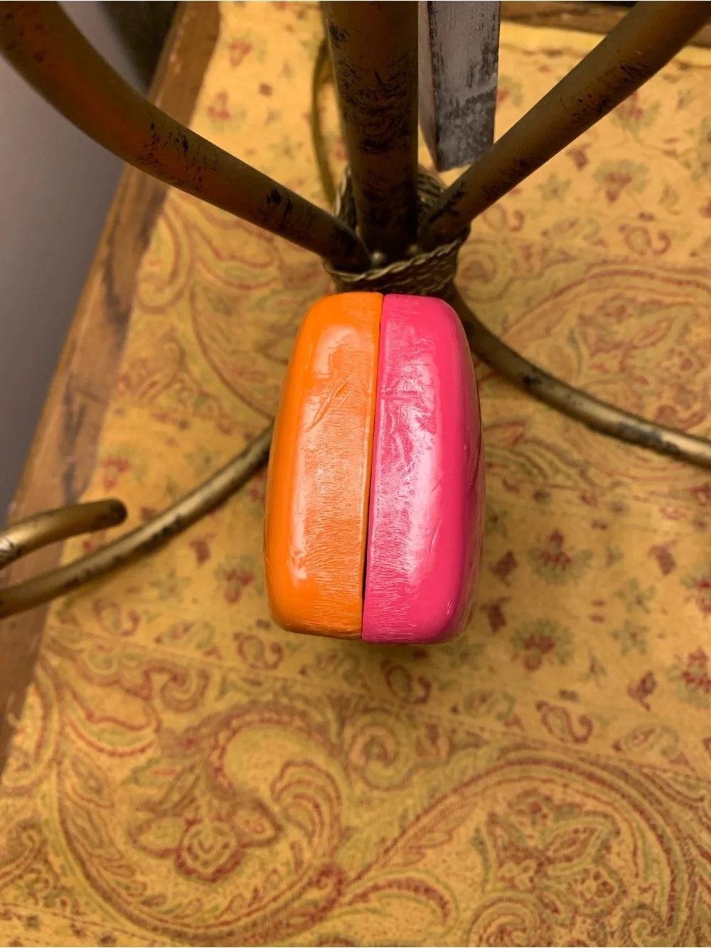 kate spade Pink and Orange Hard Sunglasses Case with Gold Logo